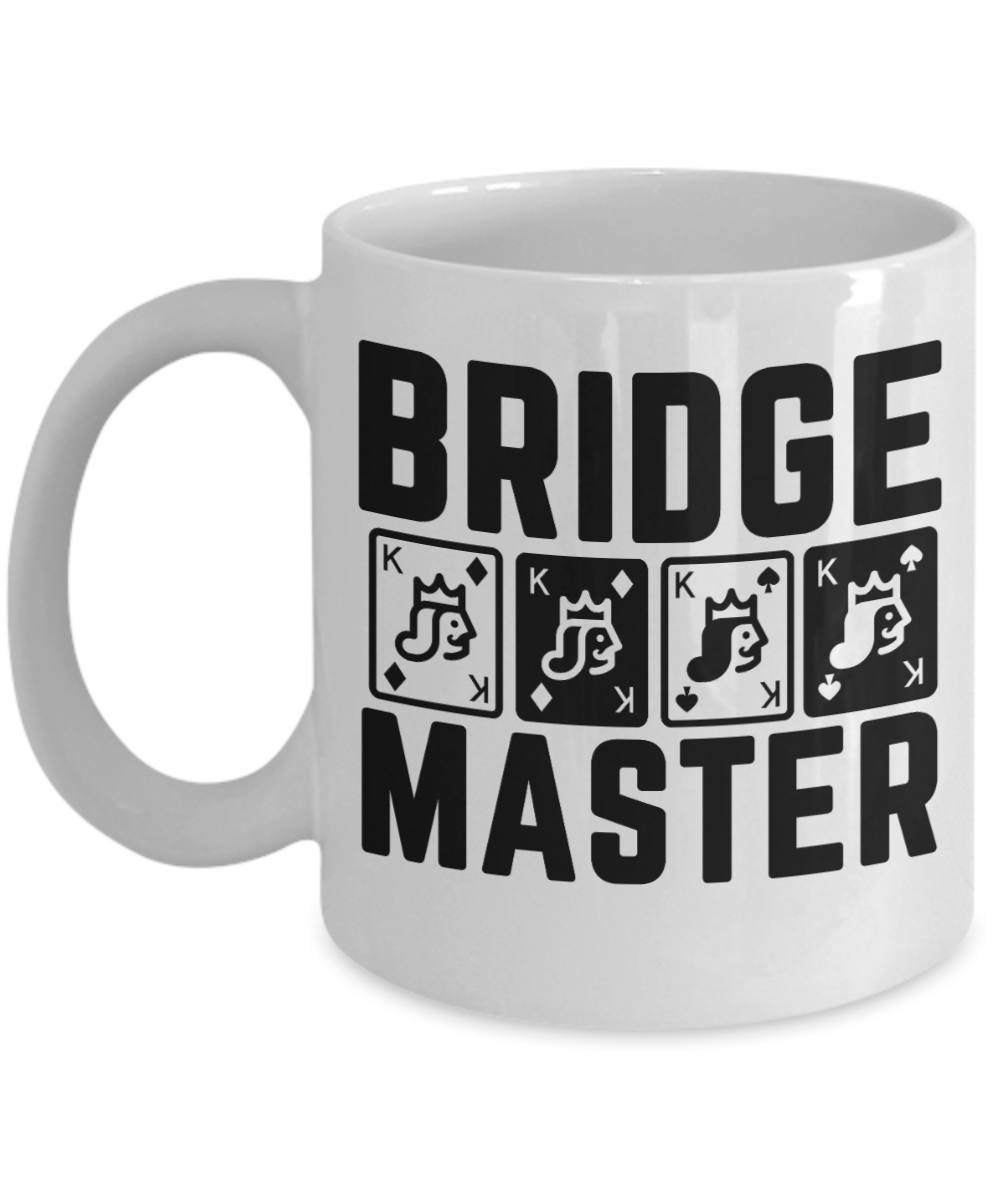 Bridge Game Gifts Coffee Mug Bridge Master Birthday Christmas Gift Idea For Men Women 11 oz or 15 oz