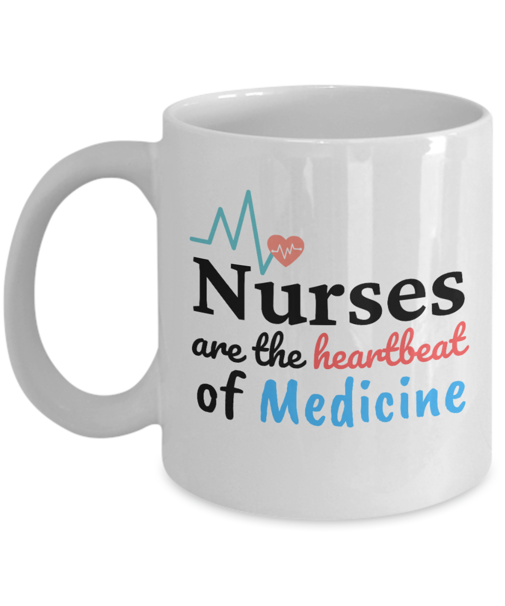 11 oz or 15 oz Coffee Mug - Nurse Heartbeat Of Medicine