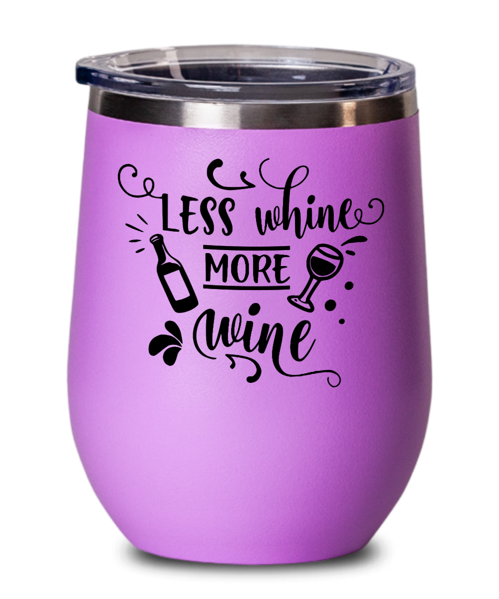 Wine Gifts Less Whine More Wine Birthday Christmas Gift Idea For Men Women Wine Glass