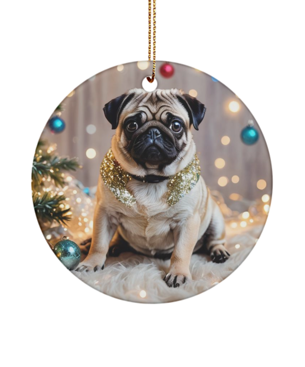 Pug Christmas Ornament