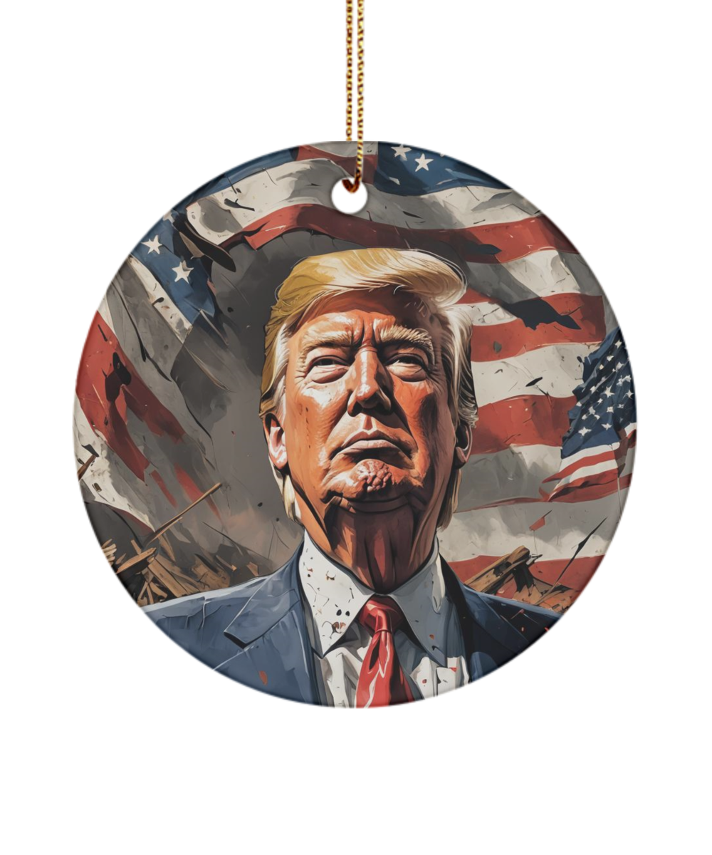 President Trump Christmas Ornament