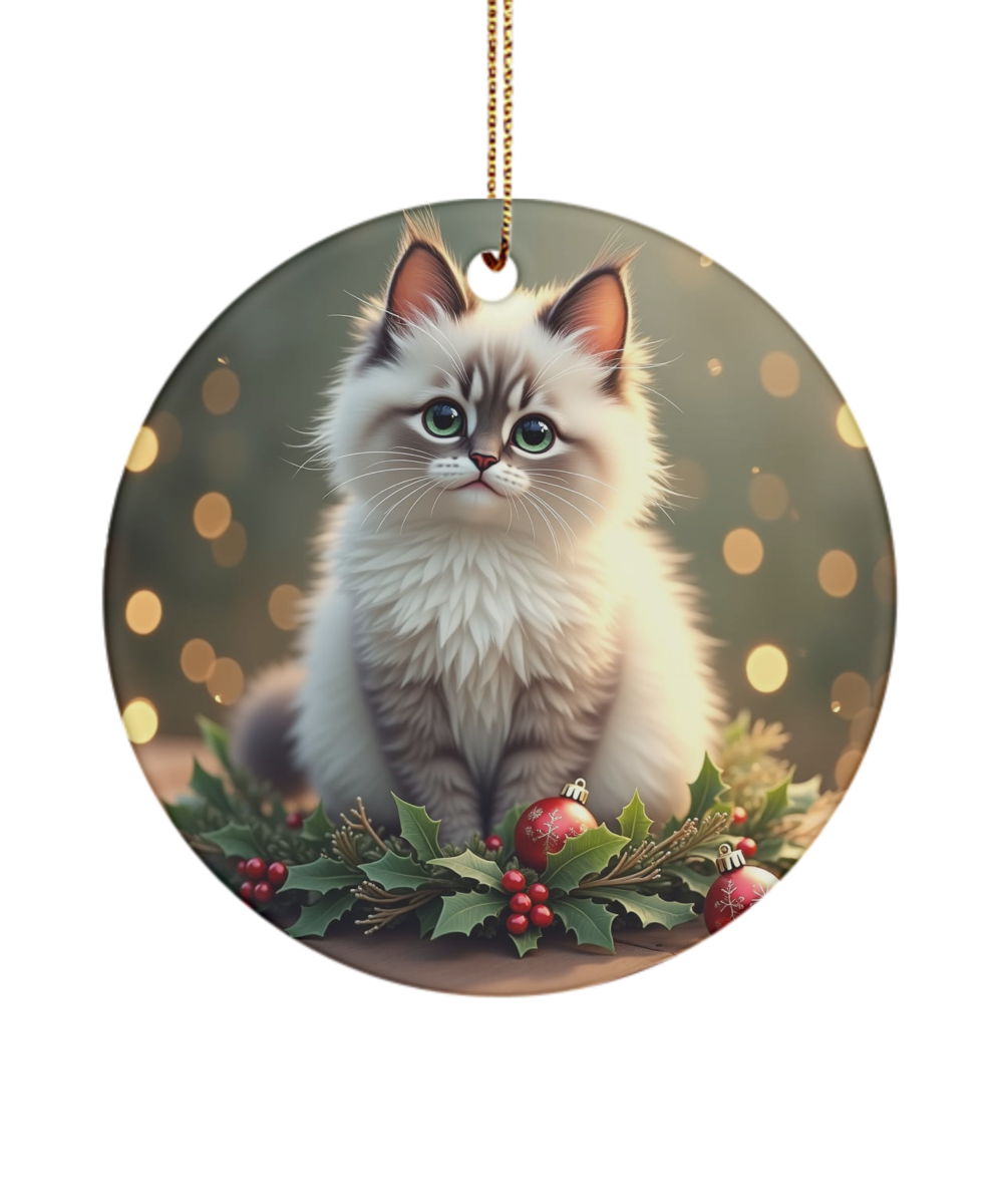 Ragdoll Cat Christmas Ornament