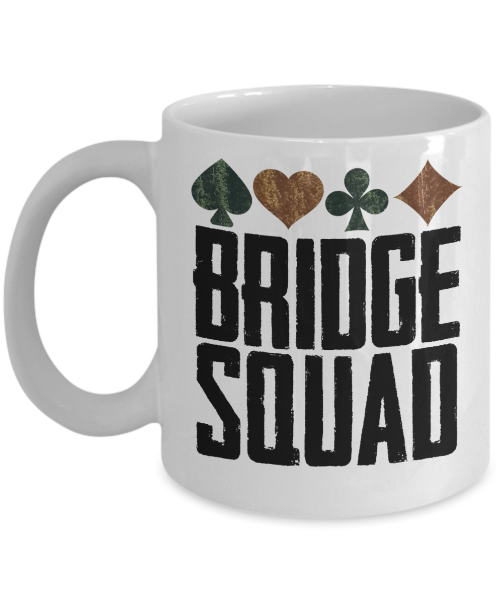 Bridge Game Gifts Coffee Mug Bridge Squad Birthday Christmas Gift Idea For Men Women 11 oz or 15 oz