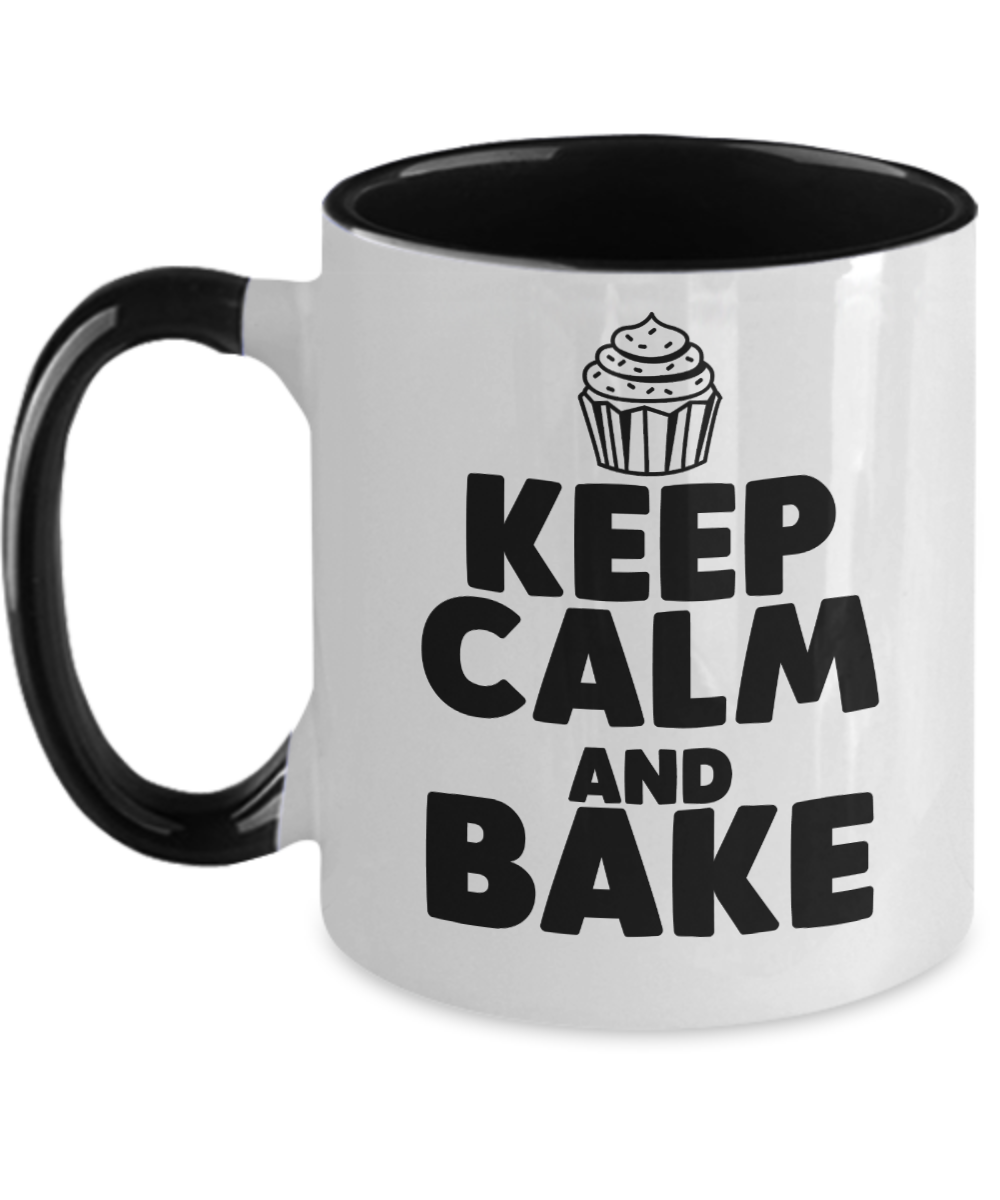 Baking Gifts Keep Calm And Bake Birthday Christmas Gift Idea For Men Women Two Tone Coffee Mug 11oz