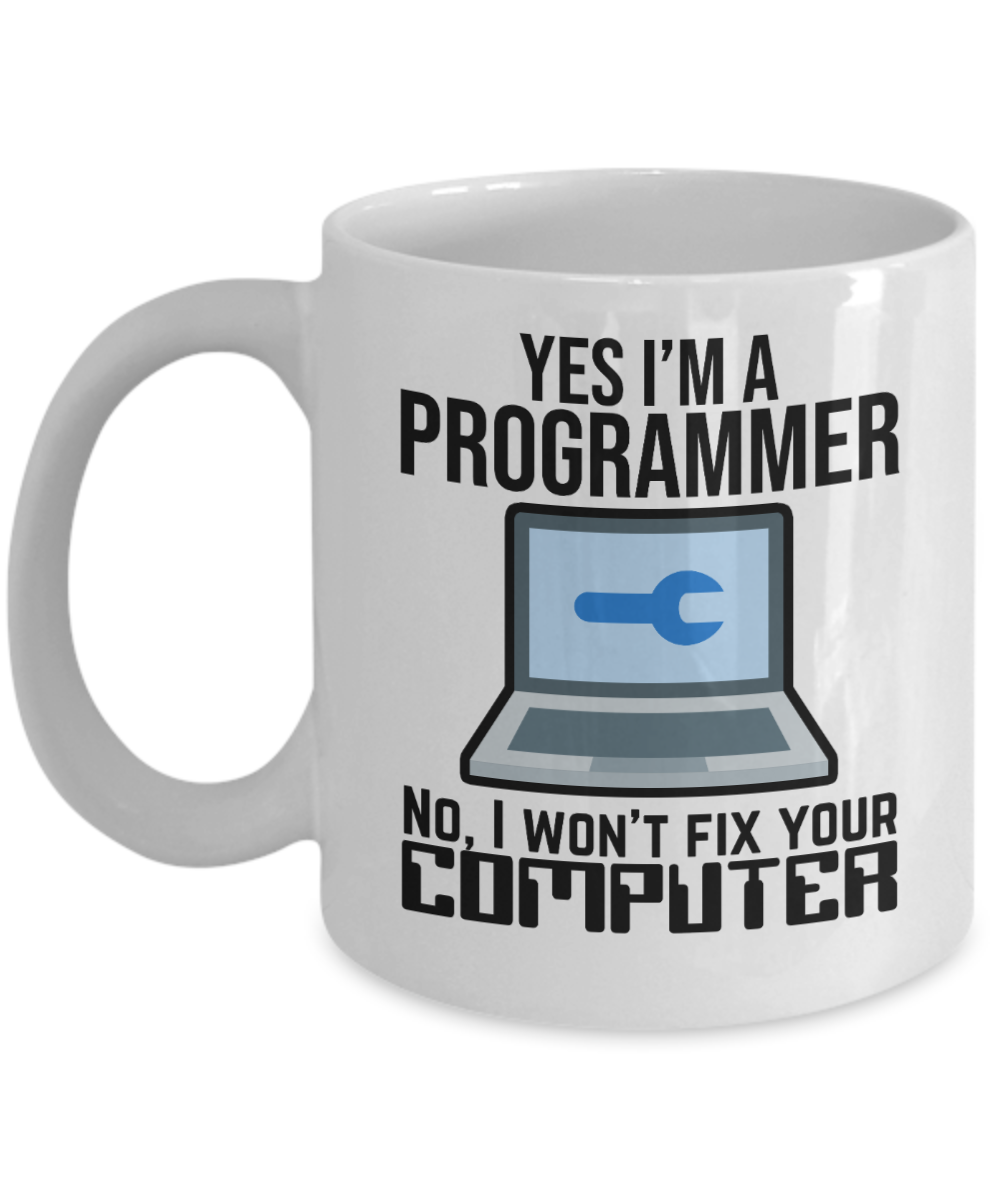 Computer Programming Gifts Coffee Mug Yes Im A Programmer Birthday Christmas Gift Idea For Men Women 11 oz or 15 oz