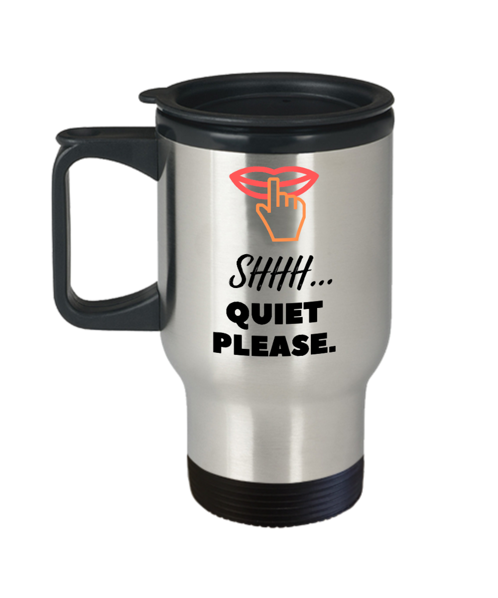 Librarian Gifts Shhh Quiet Please Birthday Christmas Gift Idea For Men Women Travel Mug