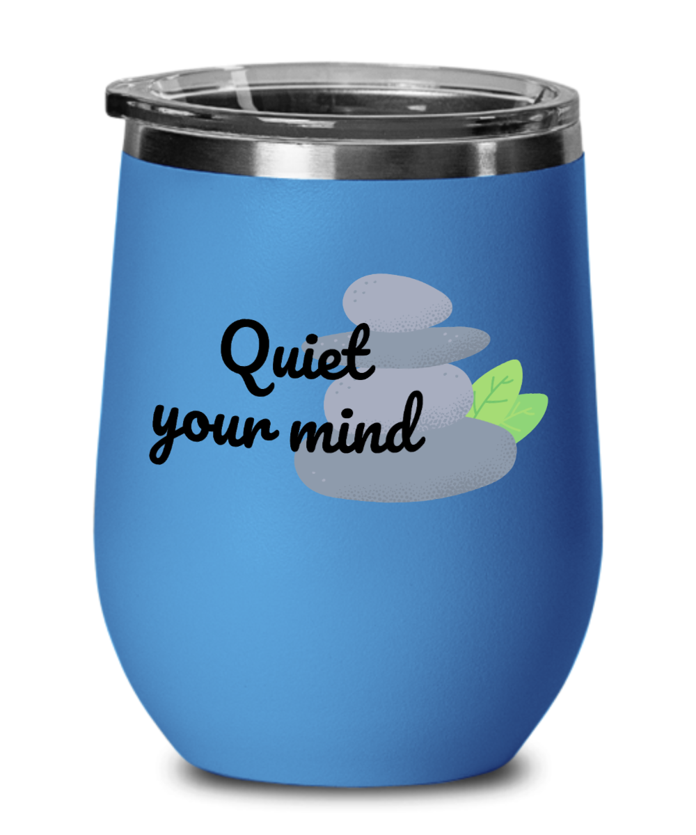 Yoga Gifts Quiet Your Mind Birthday Christmas Gift Idea For Men Women Wine Glass