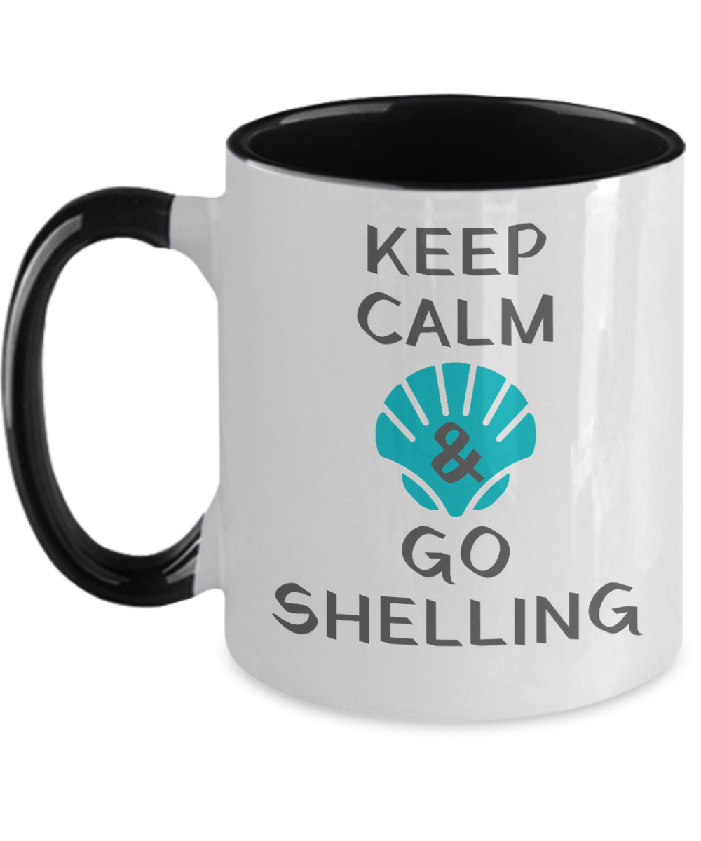 Hunting Gifts Keep Calm And Go Shelling Birthday Christmas Gift Idea Two Tone Black Coffee Mug 11oz