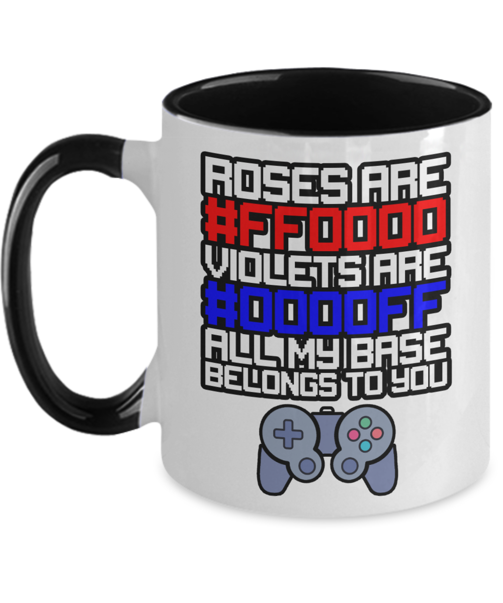 Computer Programming Gifts Roses Are #ff0000 Violets Are #0000ff Birthday Christmas Gift Idea For Men Women Two Tone Coffee Mug 11oz