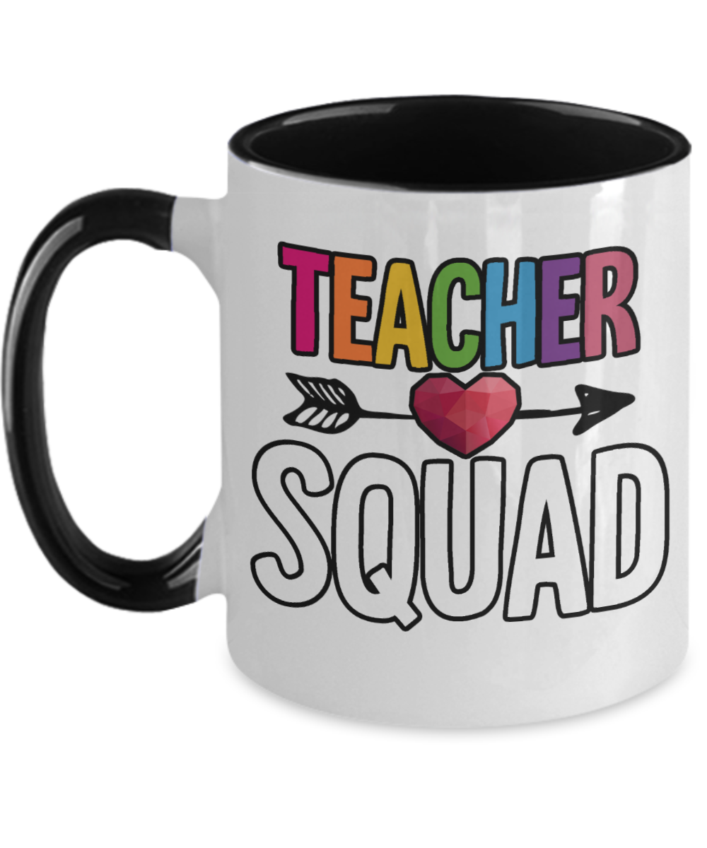 Teacher Gifts Teacher Squad Birthday Christmas Gift Idea Two Tone Coffee Mug 11oz