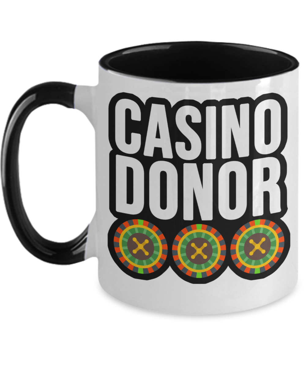 Poker Gifts Casino Donor Birthday Christmas Gift Idea For Men Women Two Tone Coffee Mug 11oz