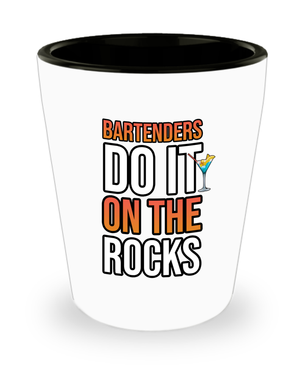 Bartender Gifts Bartenders Do It On The Rocks Birthday Christmas Gift Idea For Men Women Shot Glass