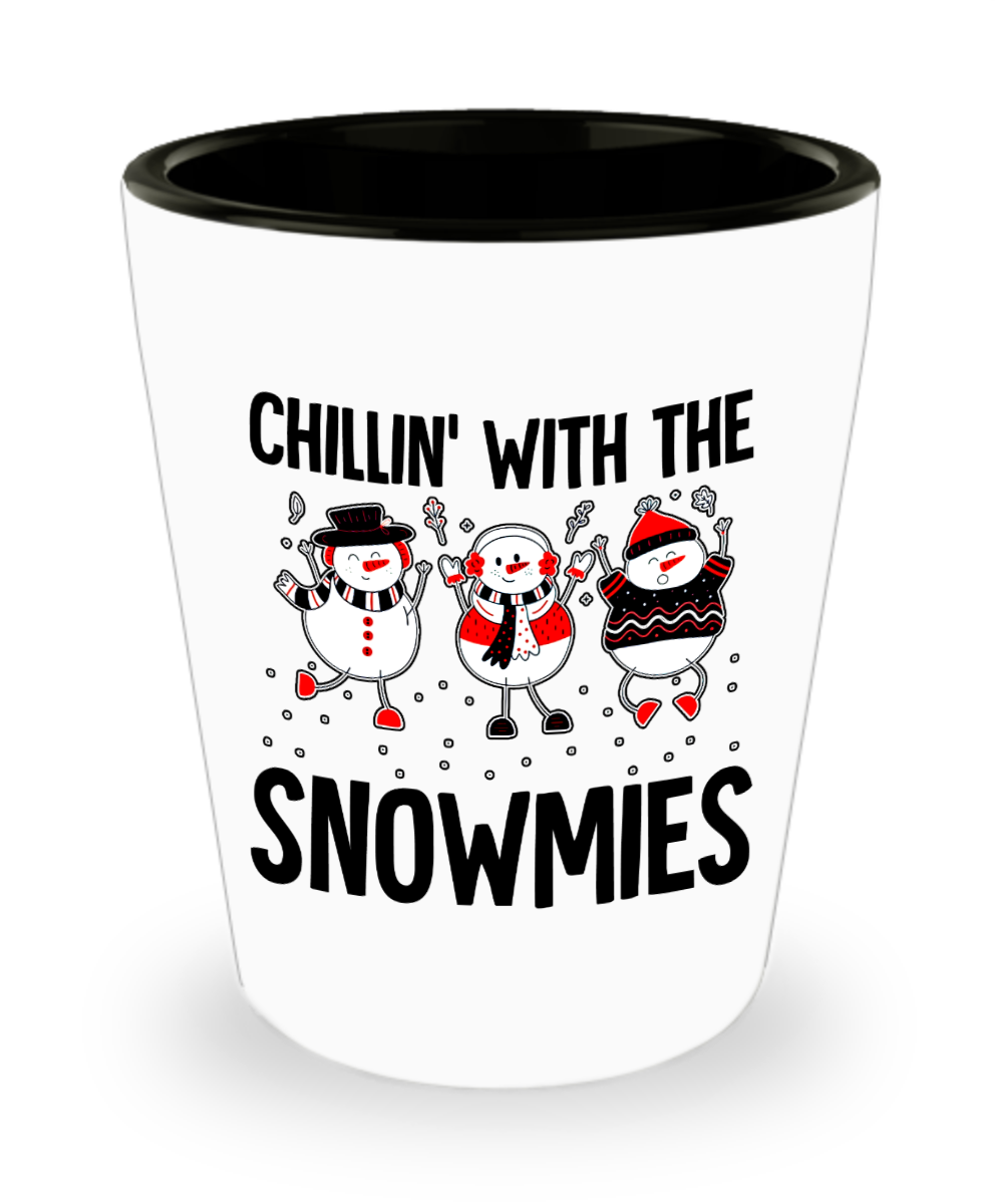 Skiing Gifts Chillin With The Snowmies Birthday Christmas Gift Idea For Men Women Shot Glass