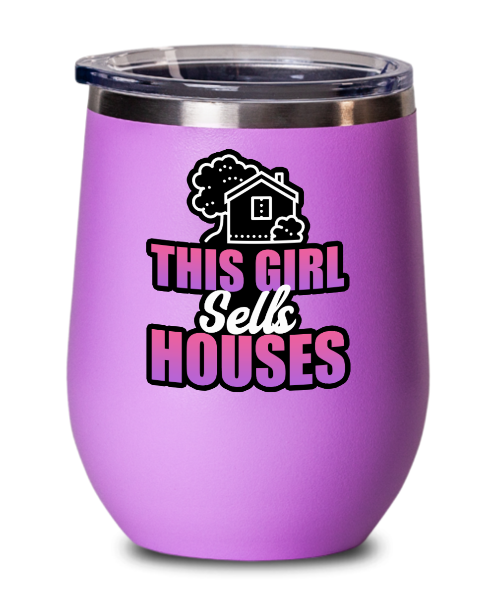 Realtor Gifts This Girl Sells Houses Birthday Christmas Gift Idea For Women Wine Glass