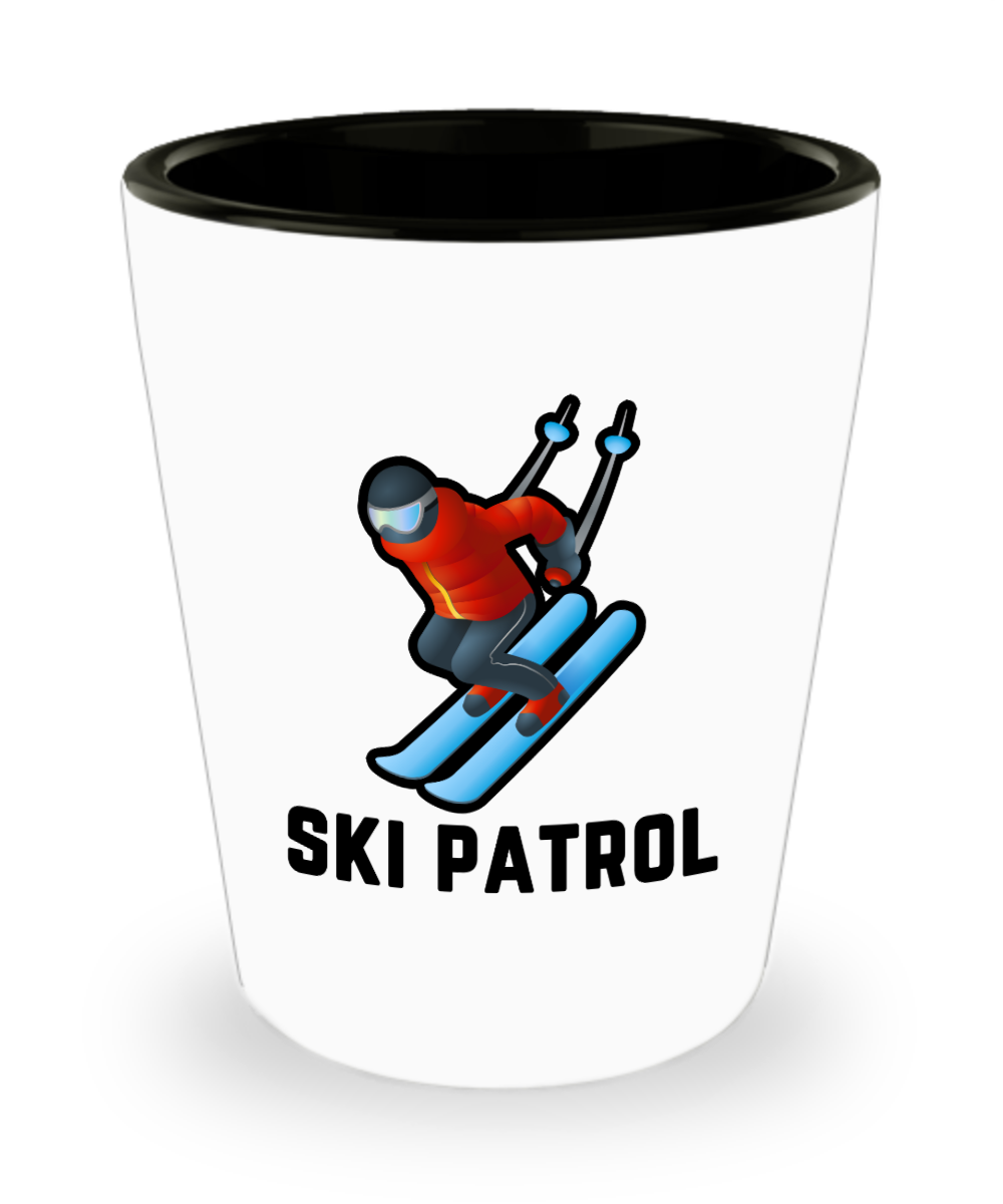 Skiing Gifts Ski Patrol Birthday Christmas Gift Idea For Men Women Shot Glass