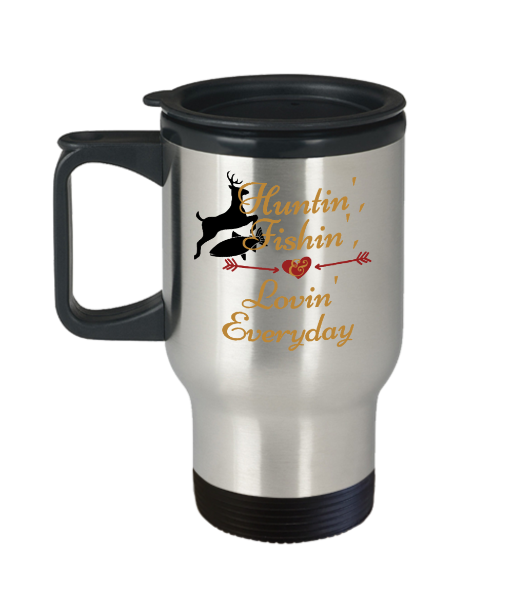 Hunting Gifts Huntin Fishin Lovin Everyday Birthday Christmas Gift Idea For Men Women Travel Mug