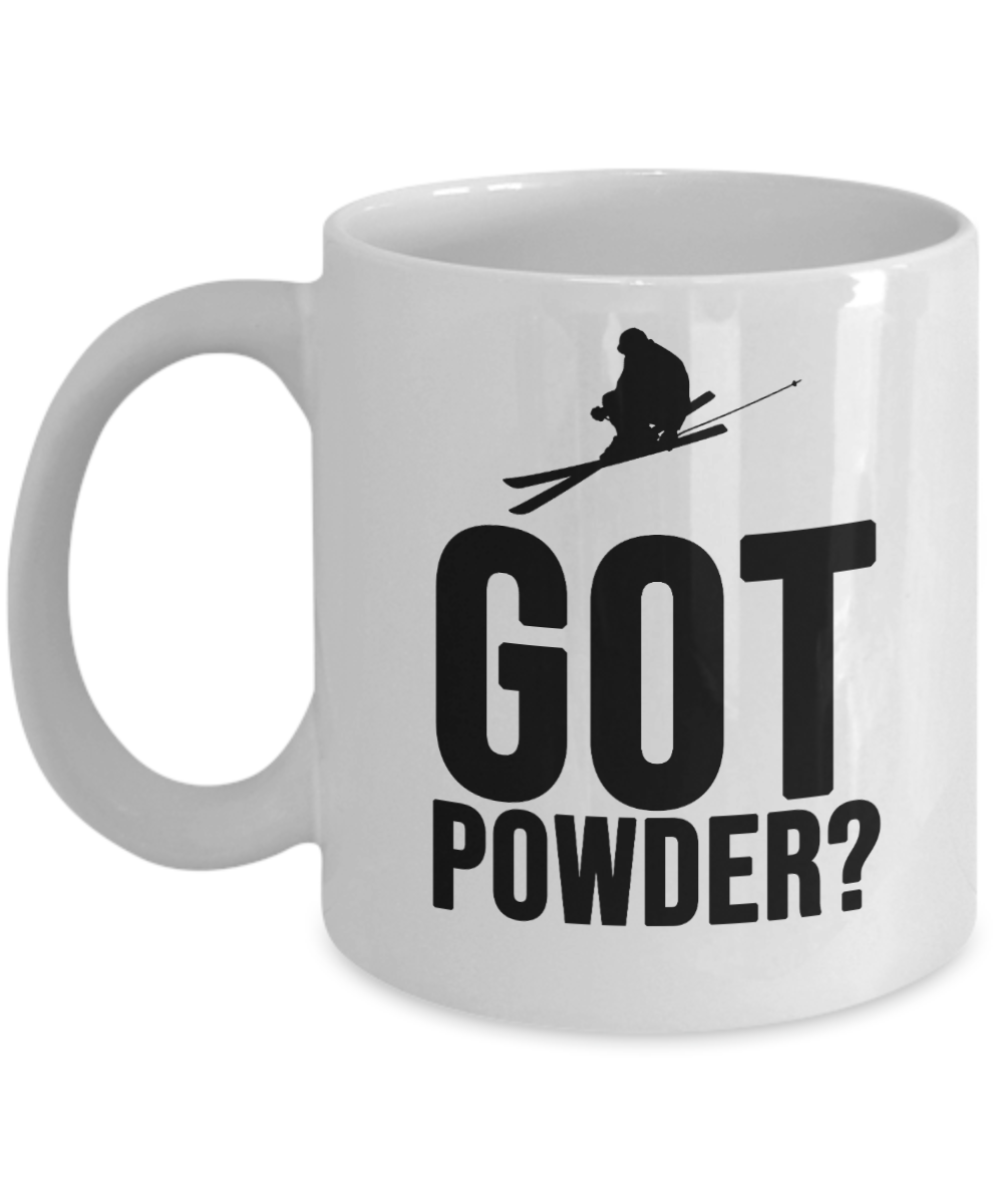 Skiing Gifts Coffee Mug Got Powder Birthday Christmas Gift Idea For Men Women 11 oz or 15 oz