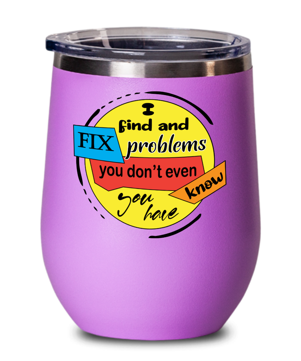 Massage Gifts I Find And Fix Problems Birthday Christmas Gift Idea For Men Women Wine Glass