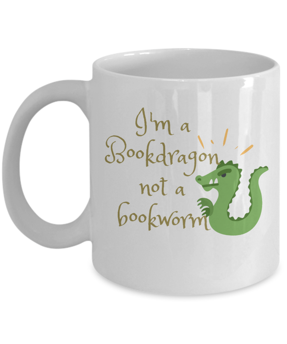 Librarian Gifts Coffee Mug Im A Bookdragon Not A Bookworm Birthday Christmas Gift Idea For Men Women 11 oz or 15 oz