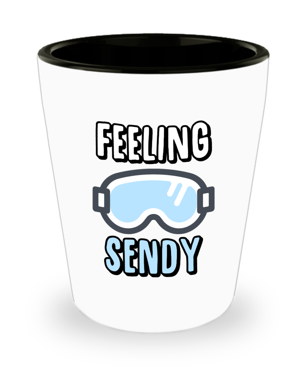 Skiing Gifts Feeling Sendy Birthday Christmas Gift Idea For Men Women Shot Glass