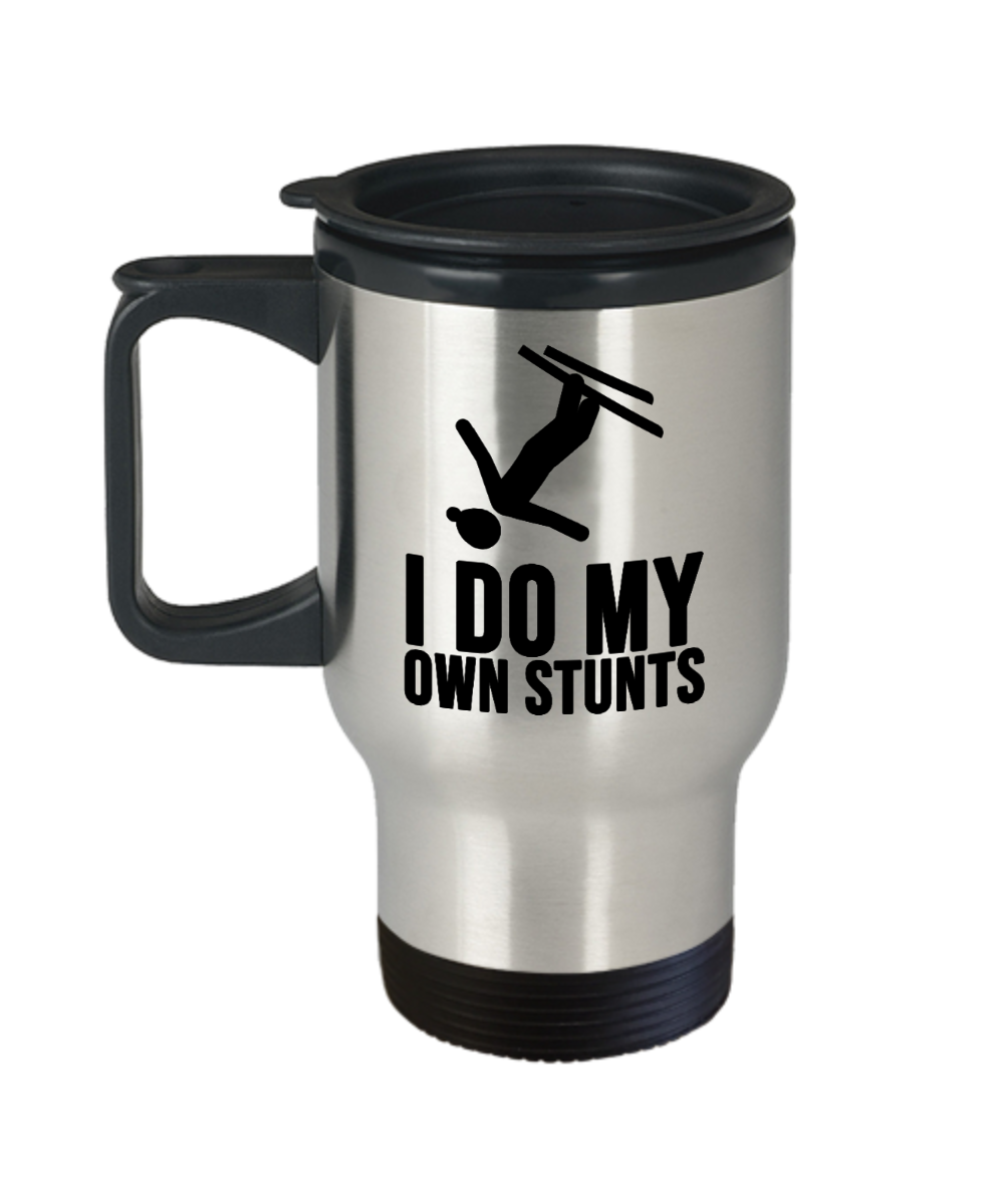 Skiing Gifts I Do My Own Stunts Birthday Christmas Gift Idea For Men Women Travel Mug