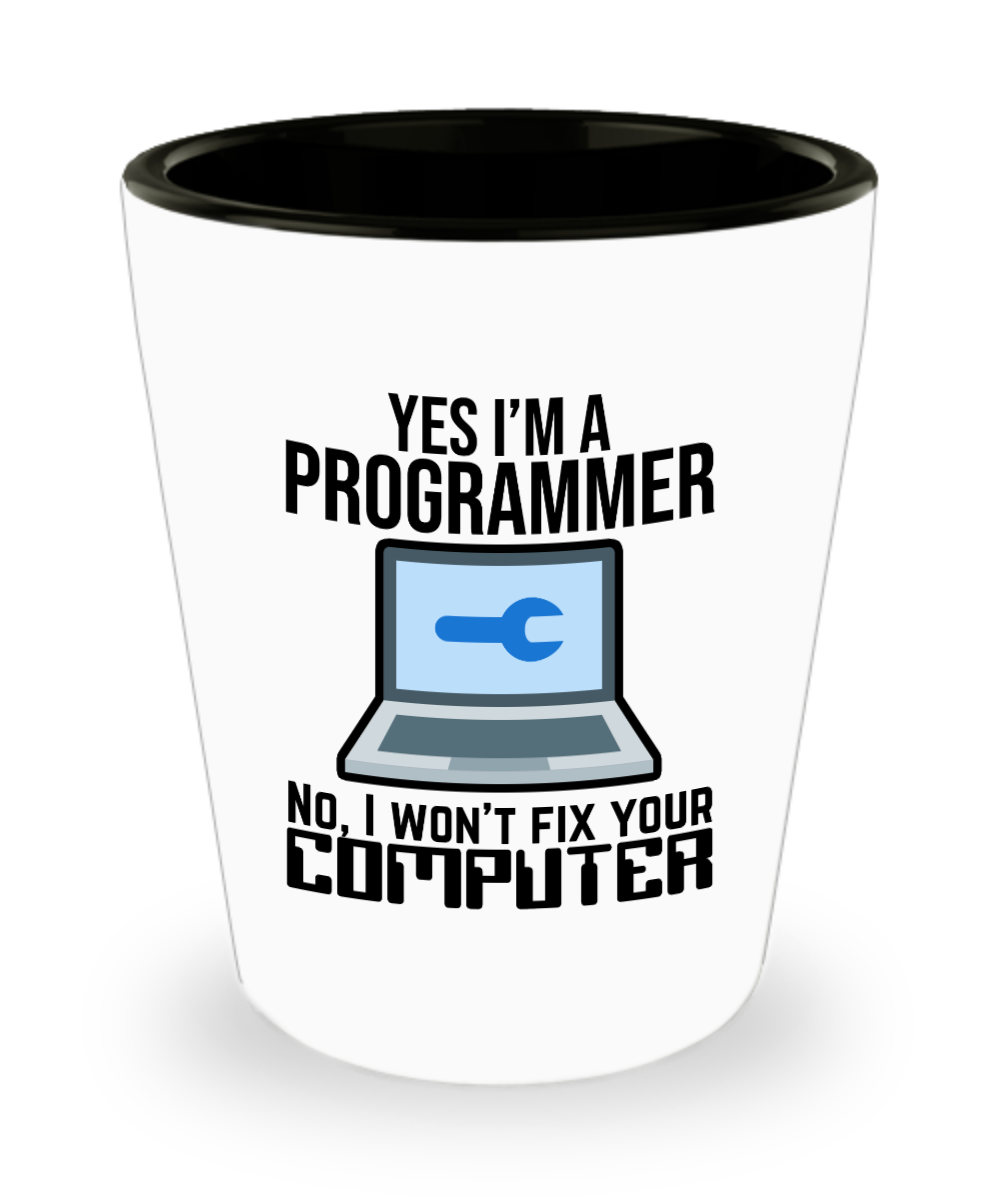 Computer Programming Gifts Yes Im A Programmer Birthday Christmas Gift Idea For Men Women Shot Glass