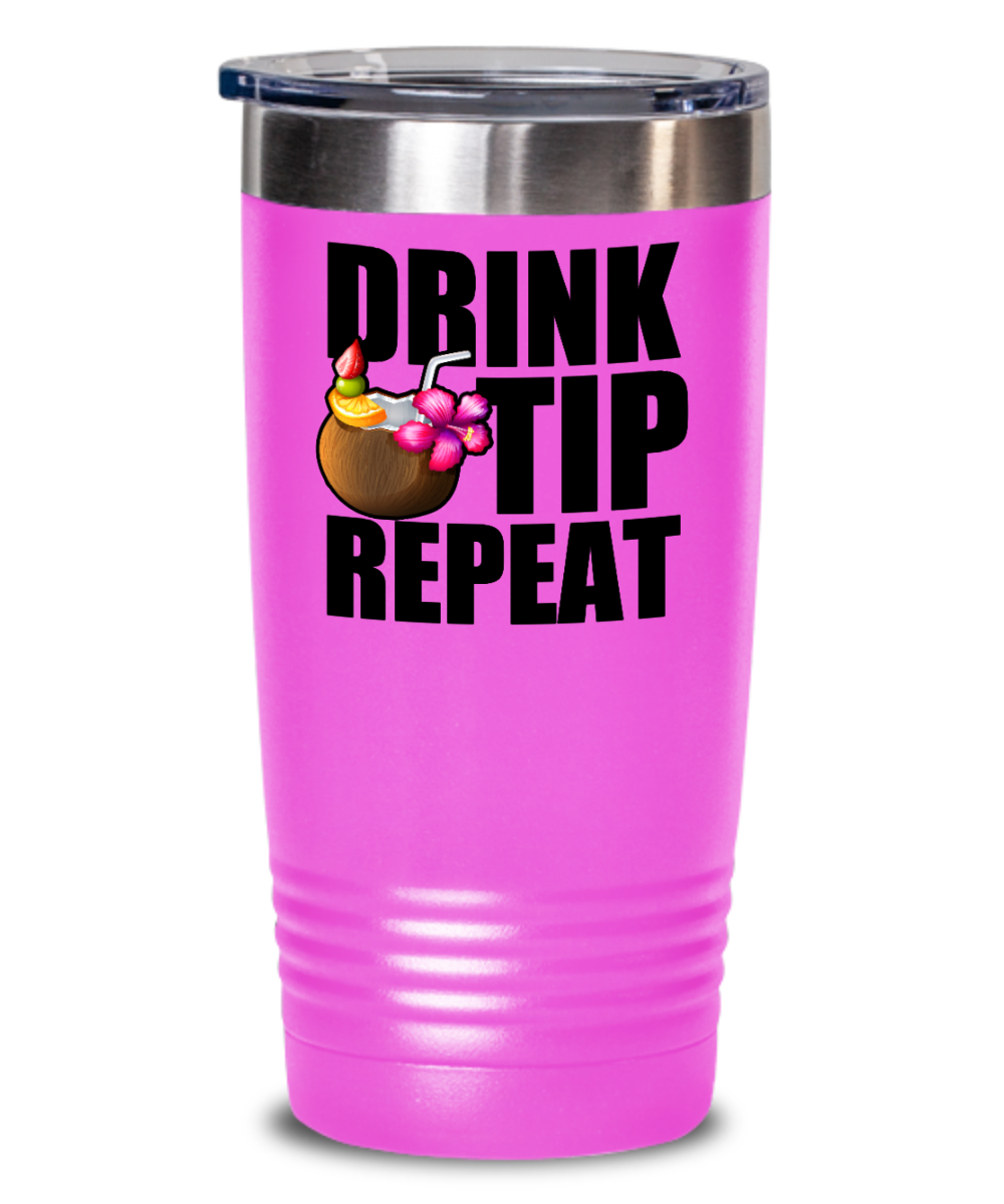 Bartender Gifts Drink Tip Repeat Birthday Christmas Gift Idea 20oz or 30oz Tumbler