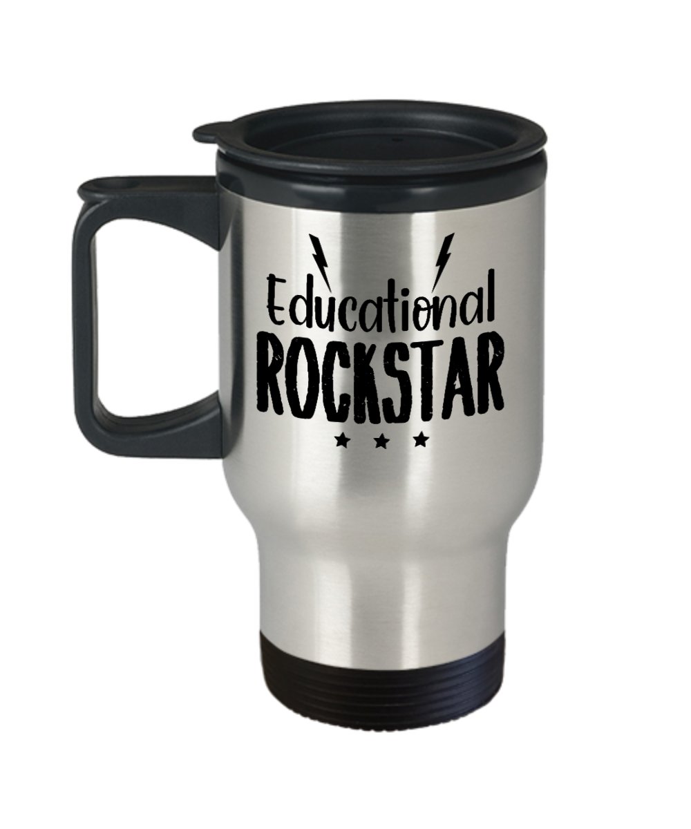 Teacher Gifts Educational Rockstar Birthday Christmas Gift Idea For Men Women Travel Mug