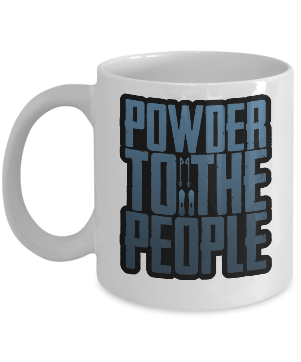 Skiing Gifts Coffee Mug Powder To The People Birthday Christmas Gift Idea For Men Women 11 oz or 15 oz