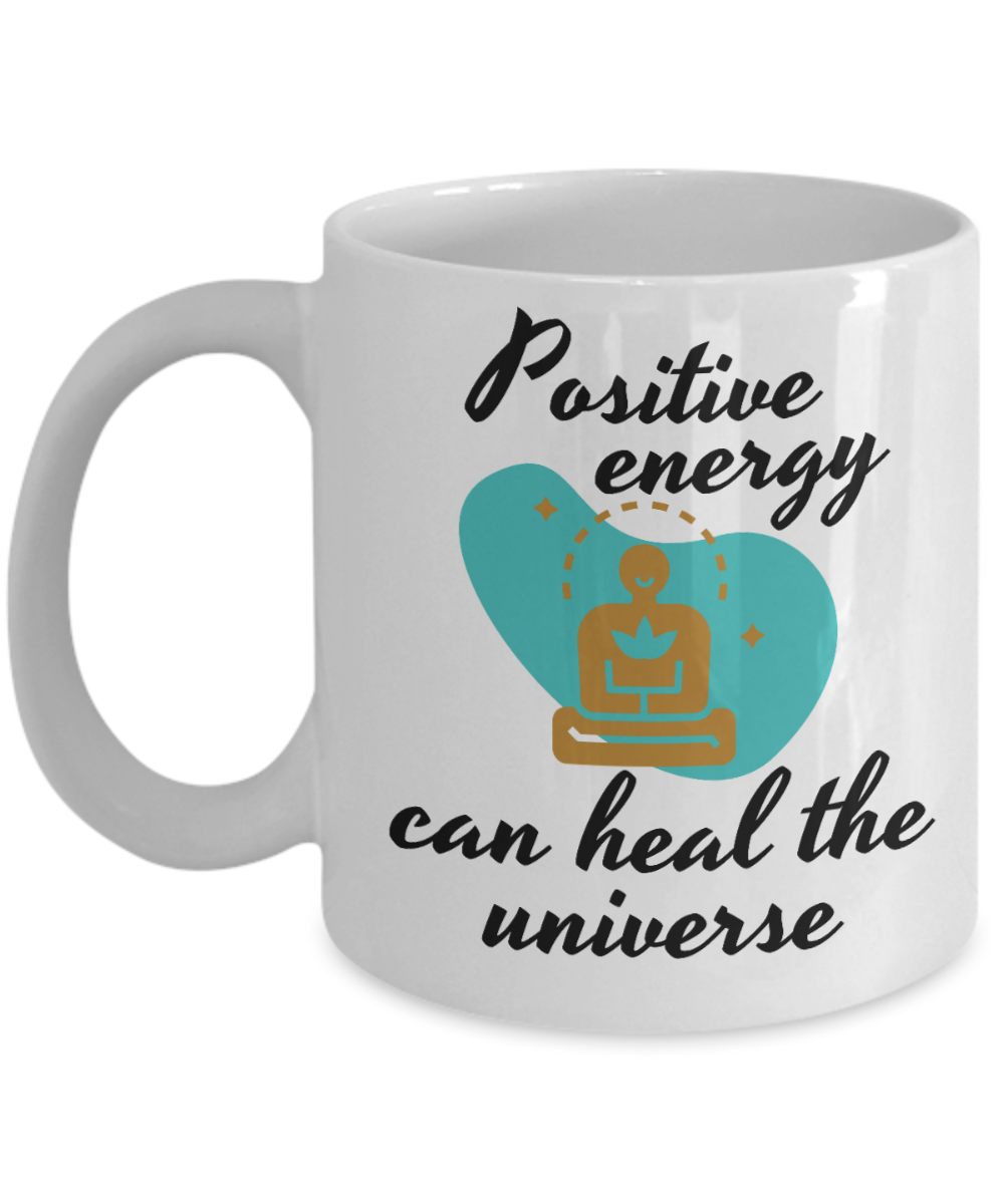 Yoga Gifts Coffee Mug Positive Energy Birthday Christmas Gift Idea For Women 11 oz or 15 oz