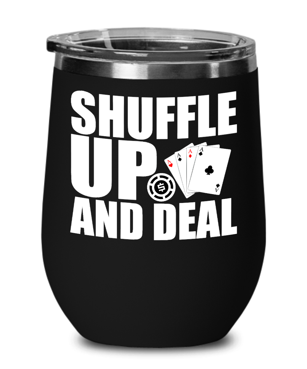 Poker Gifts Shuffle Up And Deal Birthday Christmas Gift Idea For Men Women Wine Glass