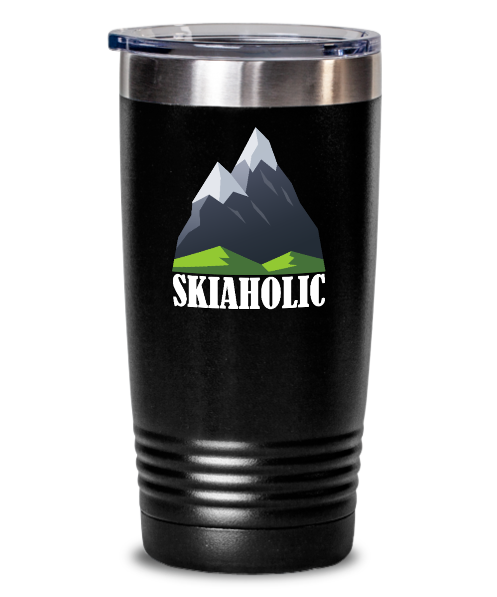 Skiing Gifts Skiaholic Birthday Christmas Gift Idea For Men Women 20oz or 30oz Tumbler