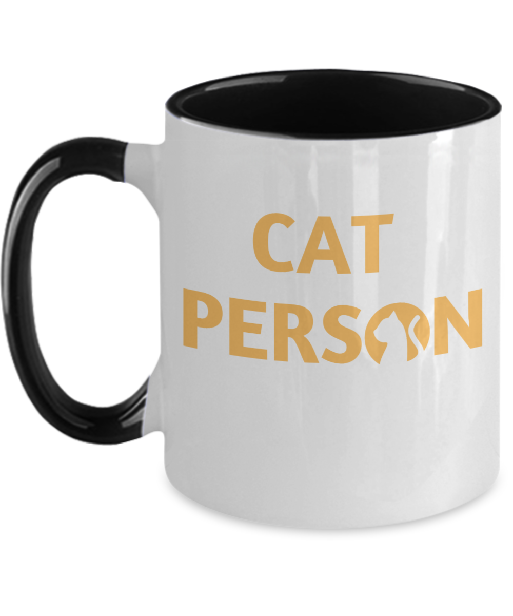 Cat Lovers Gifts Cat Person Birthday Christmas Gift Idea Two Tone Coffee Mug 11oz