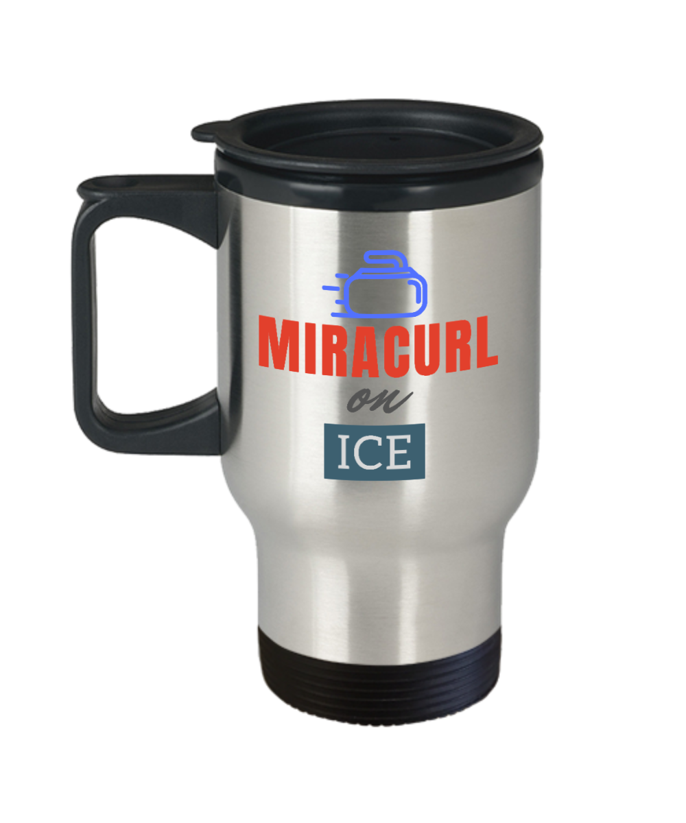 Curling Sport Gifts Miracurl On Ice Birthday Christmas Gift Idea For Men Women Travel Mug