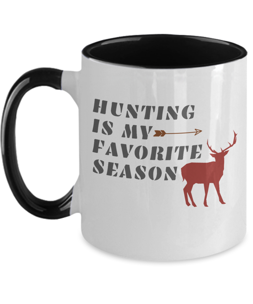 Hunting Gifts Hunting Is My Favorite Season Birthday Christmas Gift Idea Two Tone Red Coffee Mug 11oz