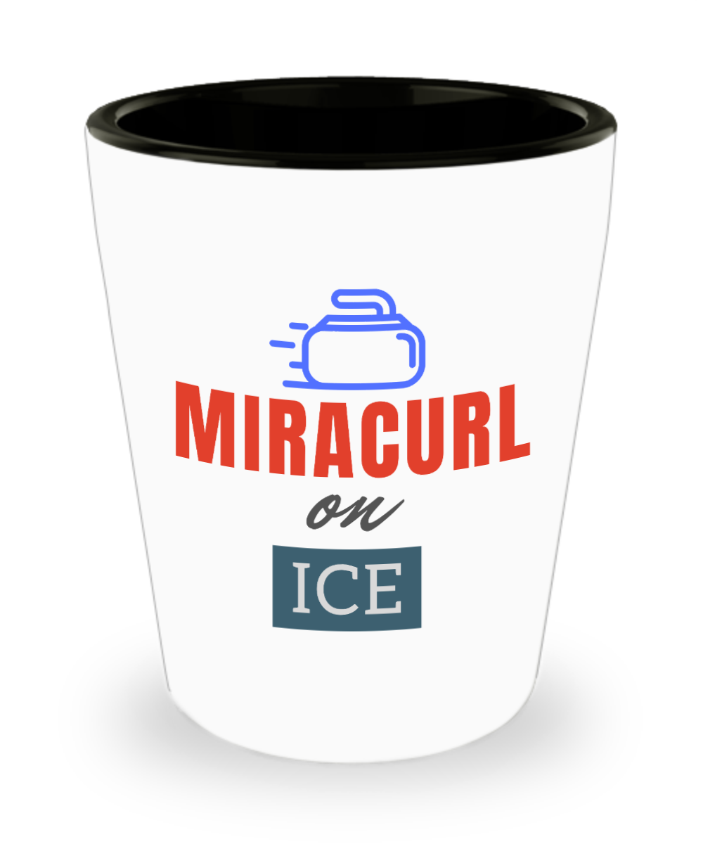 Curling Sport Gifts Miracurl On Ice Birthday Christmas Gift Idea For Men Women Shot Glass