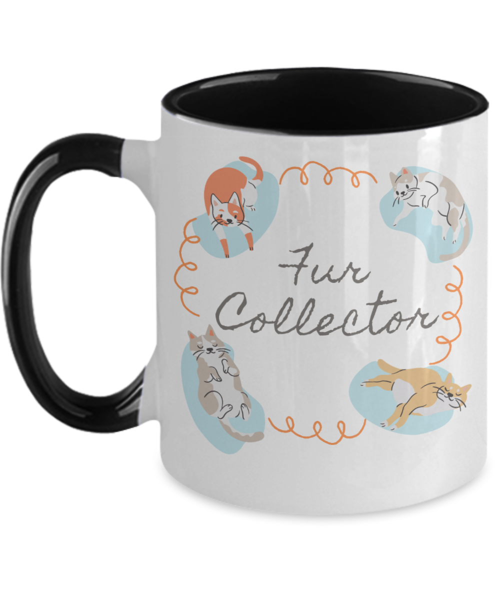 Cat Lovers Gifts Fur Collector Birthday Christmas Gift Idea Two Tone Coffee Mug 11oz