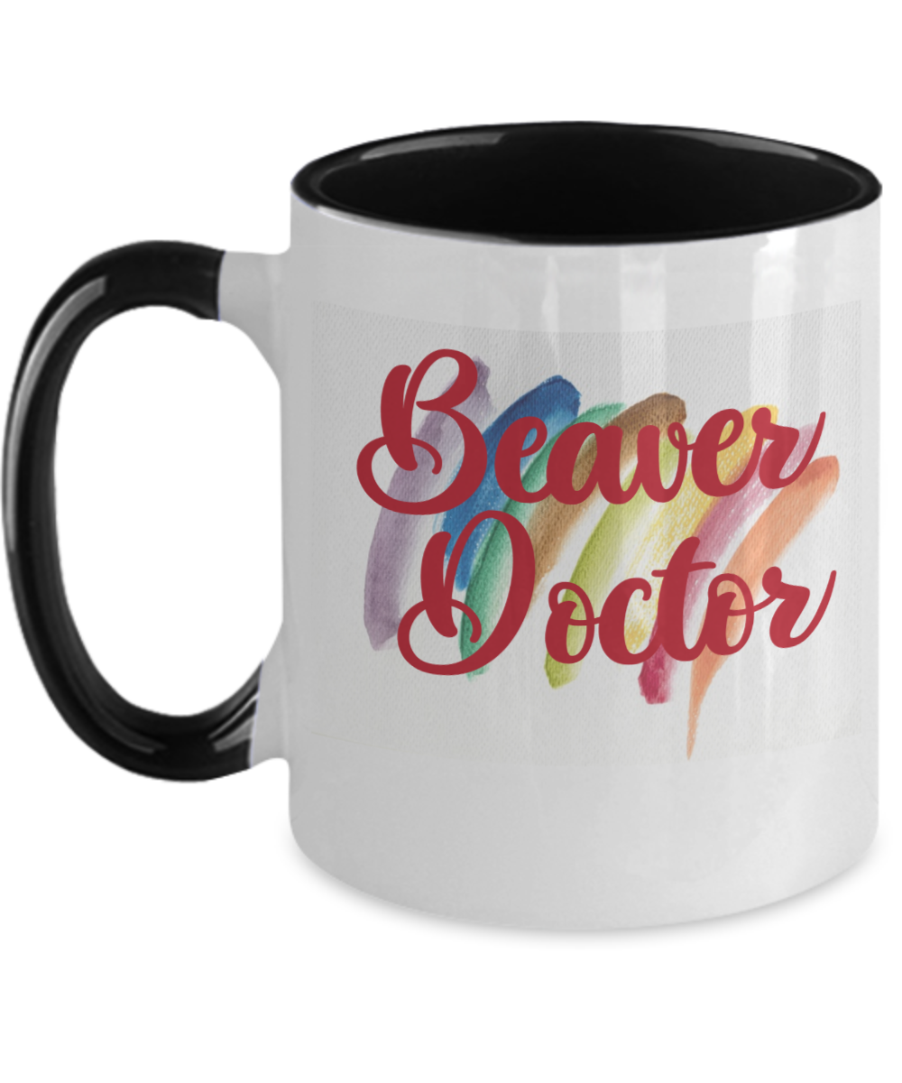 Gynecologist Gifts Beaver Doctor Birthday Christmas Gift Idea Two Tone Coffee Mug 11oz