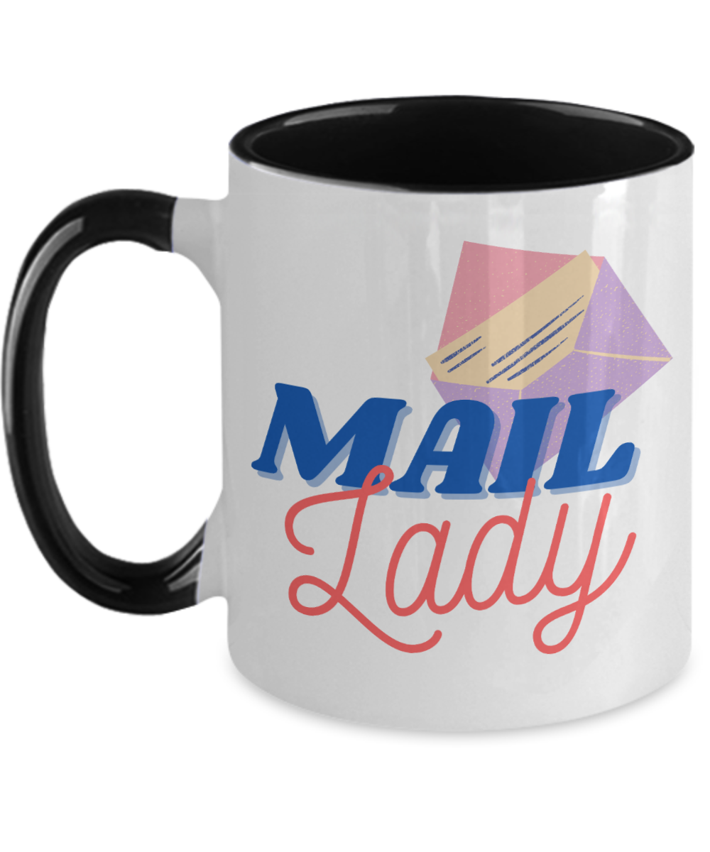 Postal Worker Gifts Mail Lady Birthday Christmas Gift Idea Two Tone Coffee Mug 11oz