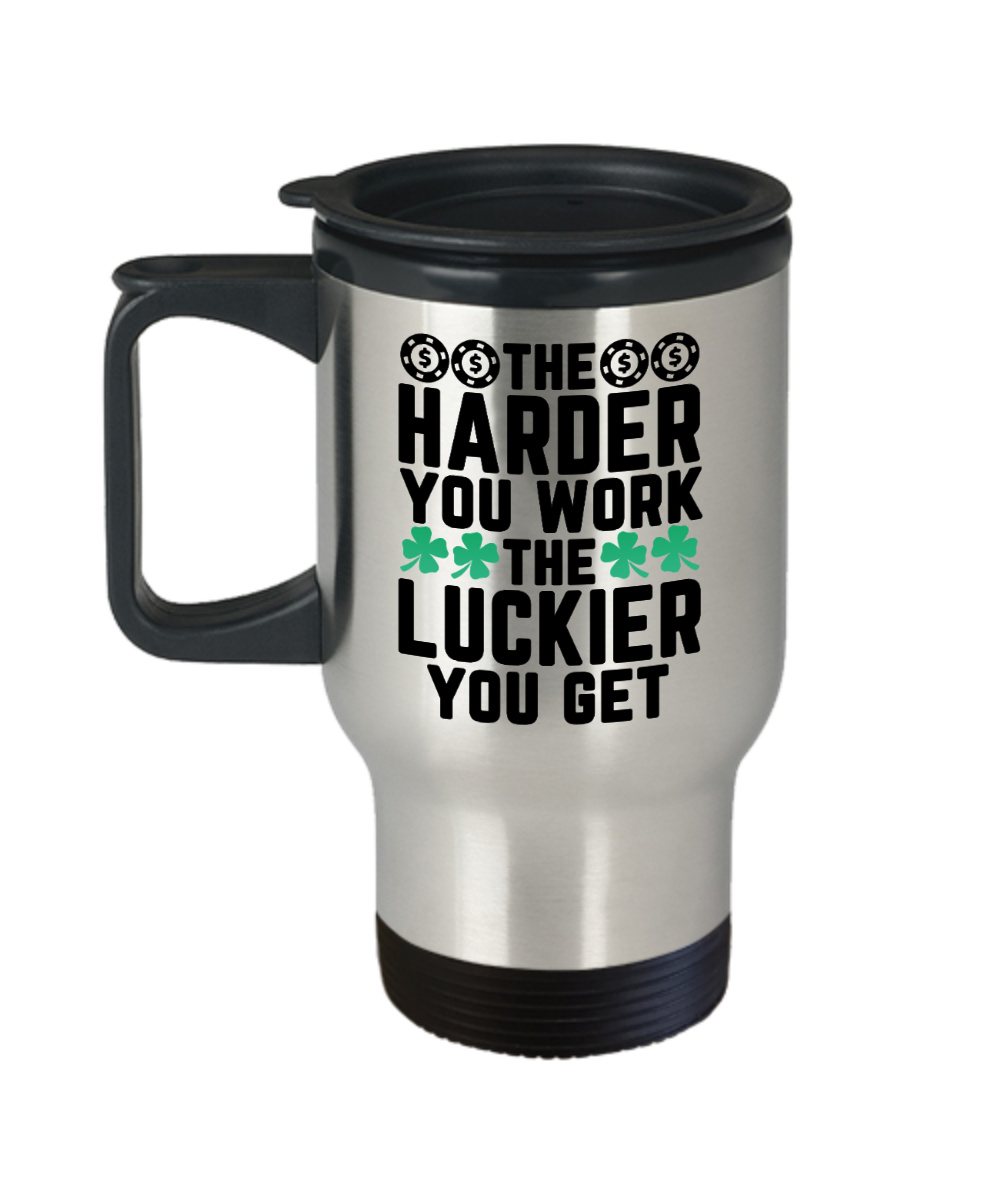 Poker Gifts The Harder You Work Birthday Christmas Gift Idea For Men Women Travel Mug