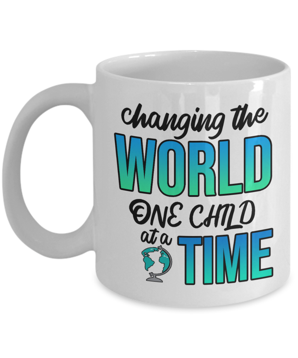 11 oz or 15 oz Coffee Mug - One Child At A Time - Boyfriend, Girlfriend, Birthday, Funny, Novelty, Gift, Teacher