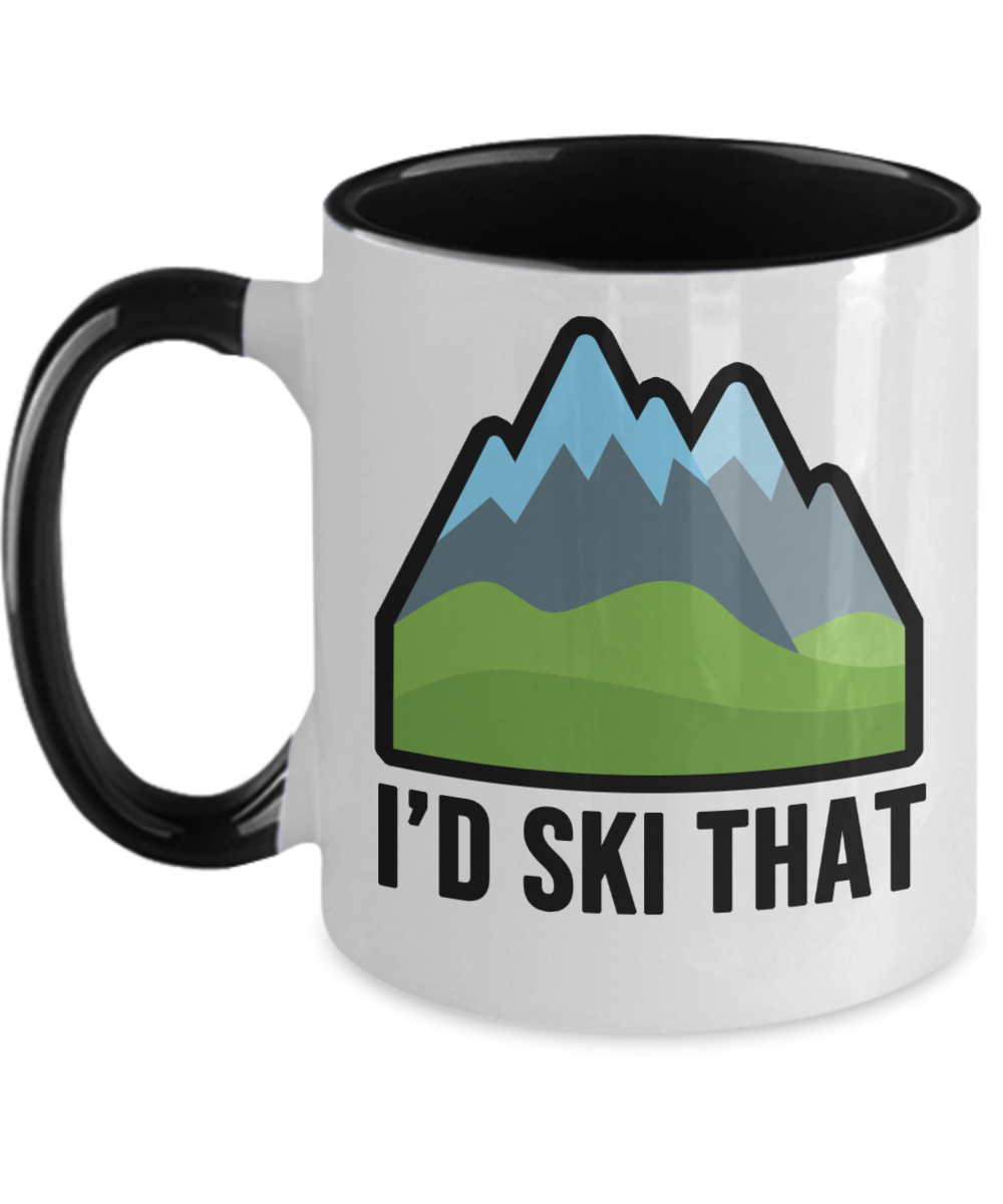 Skiing Gifts Id Ski That Birthday Christmas Gift Idea For Men Women Two Tone Coffee Mug 11oz