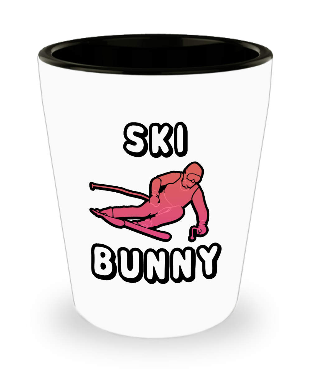 Skiing Gifts Ski Bunny Birthday Christmas Gift Idea For Men Women Shot Glass