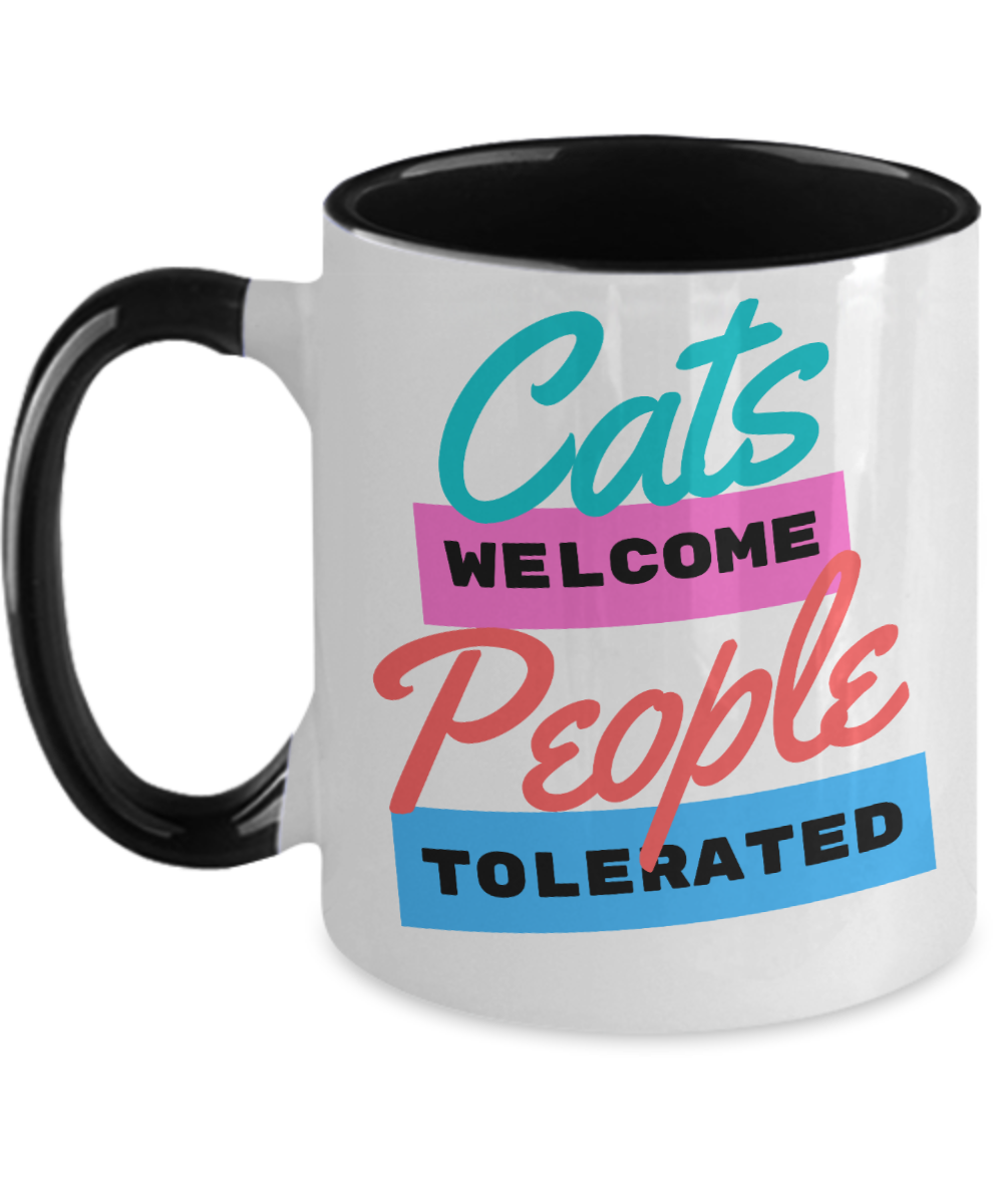 Cat Lovers Gifts Cats Welcome Birthday Christmas Gift Idea Two Tone Coffee Mug 11oz