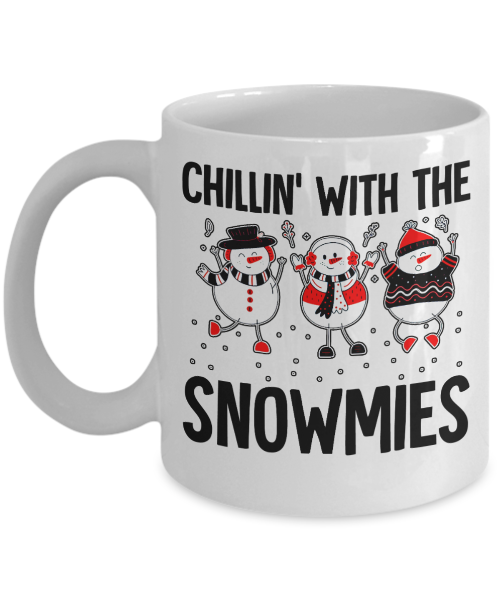 Skiing Gifts Coffee Mug Chillin With The Snowmies Birthday Christmas Gift Idea For Men Women 11 oz or 15 oz