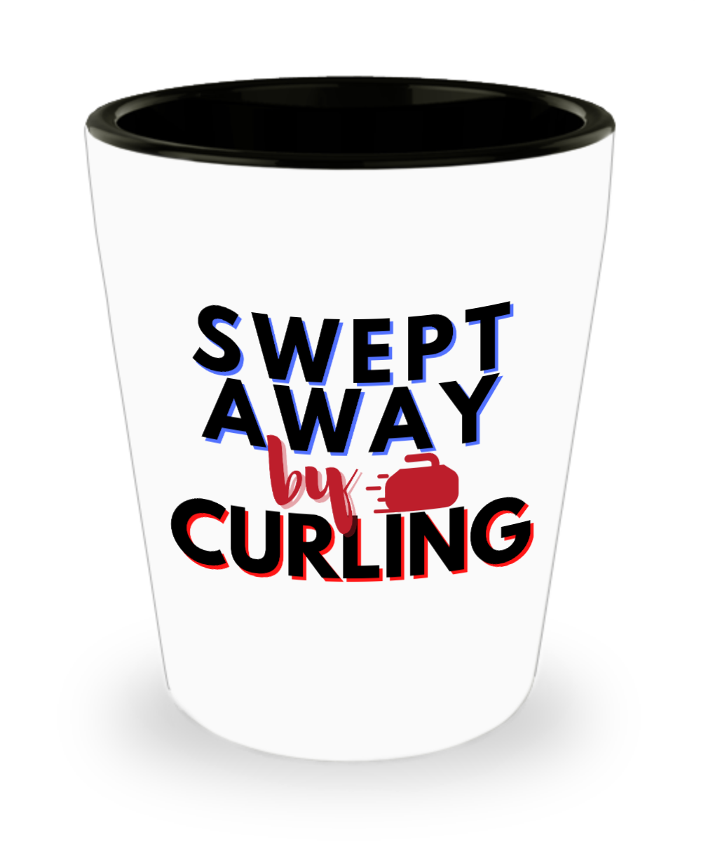 Curling Sport Gifts Swept Away By Curling Birthday Christmas Gift Idea Shot Glass