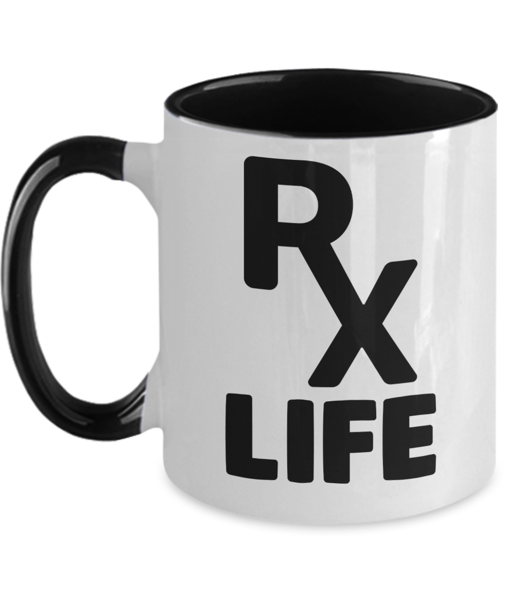 Pharmacist Gifts Rx Life Birthday Christmas Gift Idea For Men Women Two Tone Coffee Mug 11oz