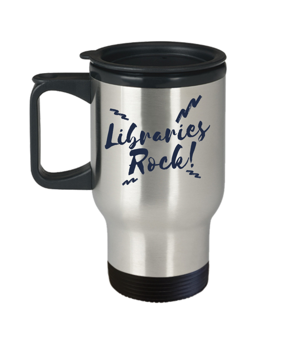 Librarian Gifts Libraries Rock Birthday Christmas Gift Idea For Men Women Travel Mug