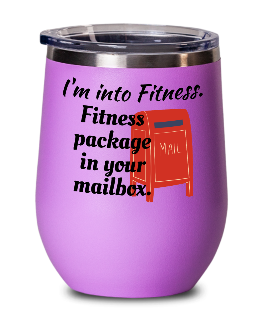 Postal Worker Gifts Im Into Fitness Birthday Christmas Gift Idea For Men Women Wine Glass