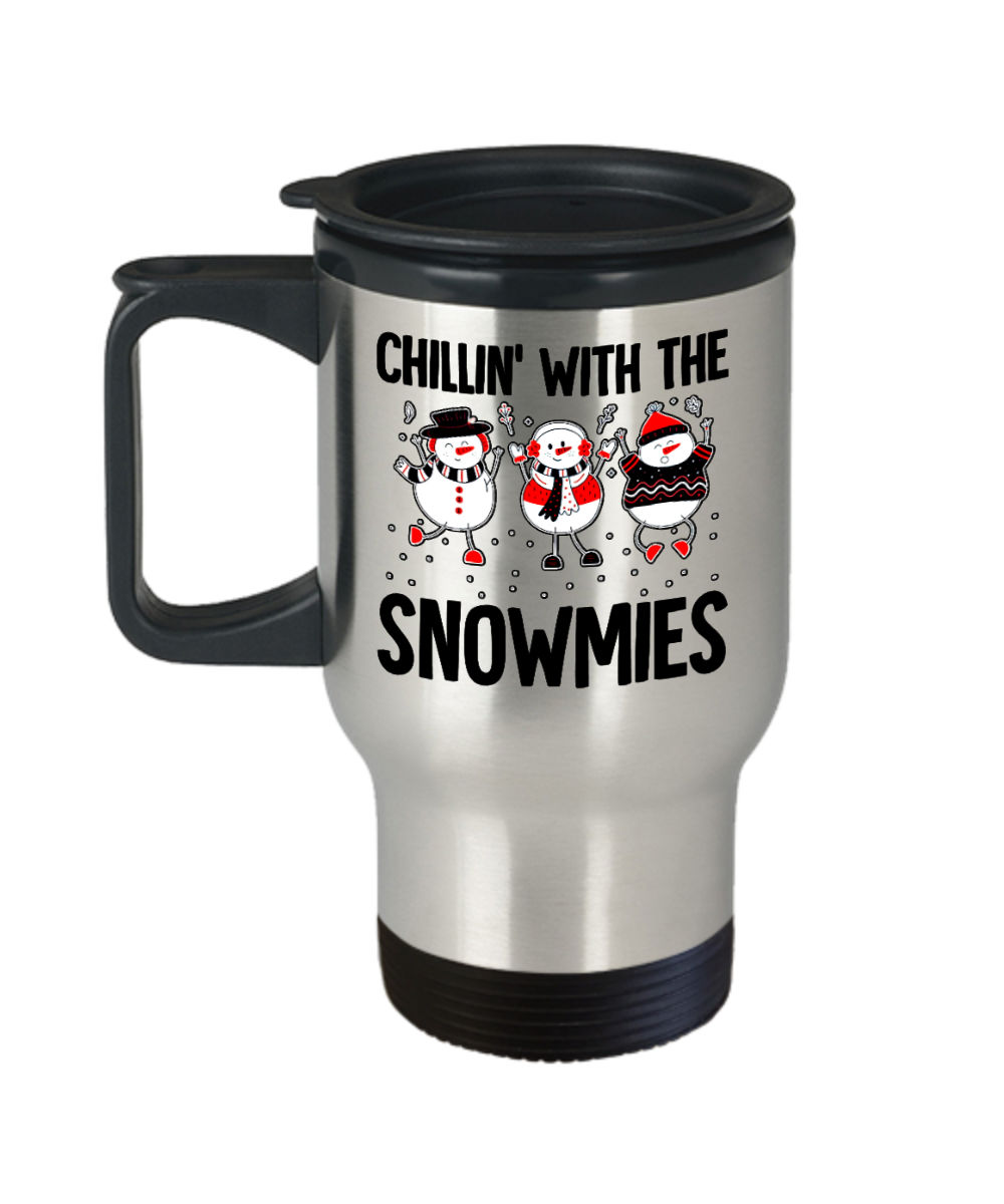 Skiing Gifts Chillin With The Snowmies Birthday Christmas Gift Idea For Men Women Travel Mug